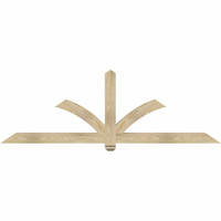 84"W x 28"H x 04"D x 4"F, 08/12 Pitch, Redmond Rough Sawn Timber Gable Bracket, Douglas Fir
