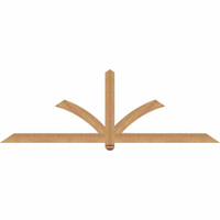 84"W x 28"H x 3 1/2"D x 3 1/2"F, 08/12 Pitch, Redmond Smooth Timber Gable Bracket, Western Red Cedar