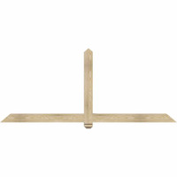 84"W x 35"H x 04"D x 4"F, 10/12 Pitch, Eugene Rough Sawn Timber Gable Bracket, Douglas Fir