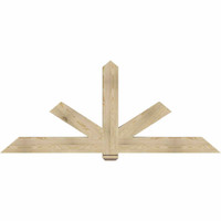 84"W x 35"H x 04"D x 6"F, 10/12 Pitch, Kennewick Rough Sawn Timber Gable Bracket, Douglas Fir