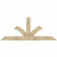 84"W x 35"H x 04"D x 6"F, 10/12 Pitch, Richland Rough Sawn Timber Gable Bracket, Douglas Fir