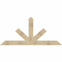 84"W x 38"H x 04"D x 6"F, 11/12 Pitch, Saratoga Rough Sawn Timber Gable Bracket, Douglas Fir