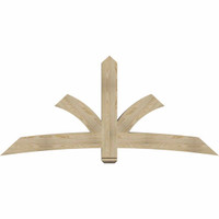 84"W x 38"H x 06"D x 6"F, 11/12 Pitch, Davenport Rough Sawn Timber Gable Bracket, Douglas Fir
