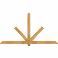 84"W x 45"H x 04"D x 4"F, 13/12 Pitch, Kennewick Rough Sawn Timber Gable Bracket, Western Red Cedar