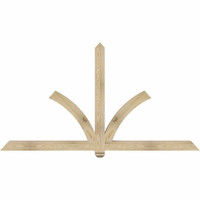 84"W x 45"H x 04"D x 4"F, 13/12 Pitch, Redmond Rough Sawn Timber Gable Bracket, Douglas Fir