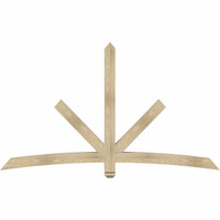 84"W x 49"H x 04"D x 4"F, 14/12 Pitch, Alberta Rough Sawn Timber Gable Bracket, Douglas Fir