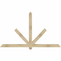 84"W x 49"H x 04"D x 4"F, 14/12 Pitch, Kennewick Rough Sawn Timber Gable Bracket, Douglas Fir