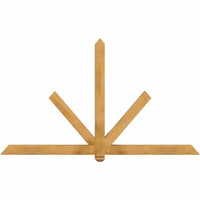 84"W x 49"H x 04"D x 4"F, 14/12 Pitch, Kennewick Rough Sawn Timber Gable Bracket, Western Red Cedar