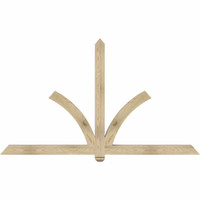 84"W x 49"H x 04"D x 4"F, 14/12 Pitch, Redmond Rough Sawn Timber Gable Bracket, Douglas Fir