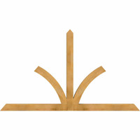 84"W x 49"H x 04"D x 4"F, 14/12 Pitch, Richland Rough Sawn Timber Gable Bracket, Western Red Cedar