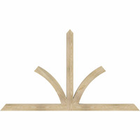 84"W x 49"H x 04"D x 4"F, 14/12 Pitch, Richland Rough Sawn Timber Gable Bracket, Douglas Fir
