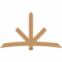 84"W x 49"H x 3 1/2"D x 5 1/2"F, 14/12 Pitch, Alberta Smooth Timber Gable Bracket, Western Red Cedar