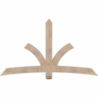 84"W x 49"H x 3 1/2"D x 5 1/2"F, 14/12 Pitch, Davenport Smooth Timber Gable Bracket, Douglas Fir