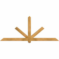 84"W x 35"H x 04"D x 4"F, 10/12 Pitch, Kennewick Rough Sawn Timber Gable Bracket, Western Red Cedar