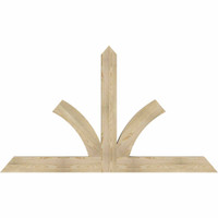 84"W x 49"H x 04"D x 6"F, 14/12 Pitch, Richland Rough Sawn Timber Gable Bracket, Douglas Fir