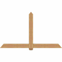 84"W x 49"H x 5 1/2"D x 5 1/2"F, 14/12 Pitch, Eugene Smooth Timber Gable Bracket, Western Red Cedar