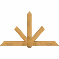 84"W x 49"H x 06"D x 6"F, 14/12 Pitch, Kennewick Rough Sawn Timber Gable Bracket, Western Red Cedar
