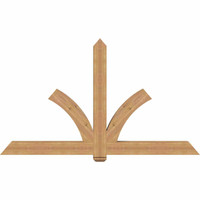 84"W x 49"H x 5 1/2"D x 5 1/2"F, 14/12 Pitch, Redmond Smooth Timber Gable Bracket, Western Red Cedar