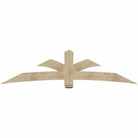 96"W x 24"H x 04"D x 6"F, 06/12 Pitch, Davenport Rough Sawn Timber Gable Bracket, Douglas Fir