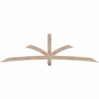 96"W x 28"H x 3 1/2"D x 3 1/2"F, 07/12 Pitch, Davenport Smooth Timber Gable Bracket, Douglas Fir
