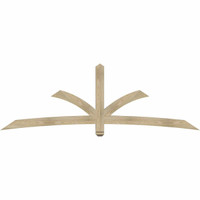 96"W x 32"H x 04"D x 4"F, 08/12 Pitch, Davenport Rough Sawn Timber Gable Bracket, Douglas Fir