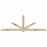 96"W x 32"H x 04"D x 4"F, 08/12 Pitch, Kennewick Rough Sawn Timber Gable Bracket, Douglas Fir