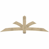 96"W x 32"H x 04"D x 6"F, 08/12 Pitch, Davenport Rough Sawn Timber Gable Bracket, Douglas Fir