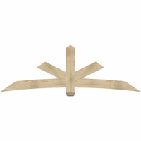 96"W x 32"H x 06"D x 6"F, 08/12 Pitch, Alberta Rough Sawn Timber Gable Bracket, Douglas Fir