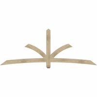96"W x 36"H x 04"D x 4"F, 09/12 Pitch, Davenport Rough Sawn Timber Gable Bracket, Douglas Fir