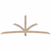 96"W x 36"H x 3 1/2"D x 3 1/2"F, 09/12 Pitch, Davenport Smooth Timber Gable Bracket, Douglas Fir