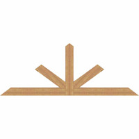96"W x 36"H x 3 1/2"D x 5 1/2"F, 09/12 Pitch, Saratoga Smooth Timber Gable Bracket, Western Red Cedar
