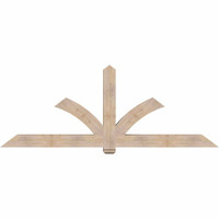 96"W x 36"H x 5 1/2"D x 5 1/2"F, 09/12 Pitch, Redmond Smooth Timber Gable Bracket, Douglas Fir