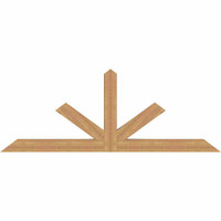 96"W x 36"H x 5 1/2"D x 5 1/2"F, 09/12 Pitch, Saratoga Smooth Timber Gable Bracket, Western Red Cedar