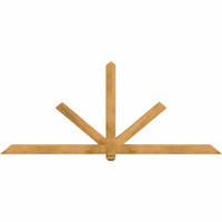 96"W x 40"H x 04"D x 4"F, 10/12 Pitch, Kennewick Rough Sawn Timber Gable Bracket, Western Red Cedar