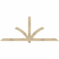 96"W x 40"H x 04"D x 4"F, 10/12 Pitch, Redmond Rough Sawn Timber Gable Bracket, Douglas Fir