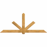 96"W x 40"H x 3 1/2"D x 5 1/2"F, 10/12 Pitch, Kennewick Smooth Timber Gable Bracket, Western Red Cedar