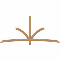 96"W x 44"H x 3 1/2"D x 3 1/2"F, 11/12 Pitch, Davenport Smooth Timber Gable Bracket, Western Red Cedar
