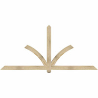 96"W x 44"H x 04"D x 4"F, 11/12 Pitch, Redmond Rough Sawn Timber Gable Bracket, Douglas Fir