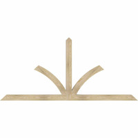 96"W x 44"H x 04"D x 4"F, 11/12 Pitch, Richland Rough Sawn Timber Gable Bracket, Douglas Fir