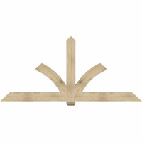96"W x 44"H x 04"D x 6"F, 11/12 Pitch, Redmond Rough Sawn Timber Gable Bracket, Douglas Fir