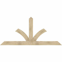 96"W x 44"H x 04"D x 6"F, 11/12 Pitch, Richland Rough Sawn Timber Gable Bracket, Douglas Fir