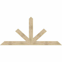 96"W x 44"H x 04"D x 6"F, 11/12 Pitch, Saratoga Rough Sawn Timber Gable Bracket, Douglas Fir