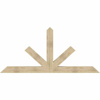 96"W x 44"H x 06"D x 6"F, 11/12 Pitch, Saratoga Rough Sawn Timber Gable Bracket, Douglas Fir