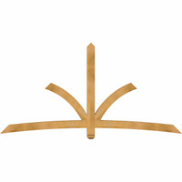 96"W x 48"H x 04"D x 4"F, 12/12 Pitch, Davenport Rough Sawn Timber Gable Bracket, Western Red Cedar
