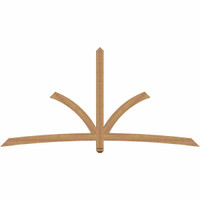 96"W x 48"H x 3 1/2"D x 3 1/2"F, 12/12 Pitch, Davenport Smooth Timber Gable Bracket, Western Red Cedar