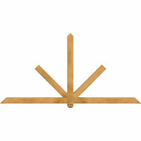 96"W x 48"H x 04"D x 4"F, 12/12 Pitch, Kennewick Rough Sawn Timber Gable Bracket, Western Red Cedar