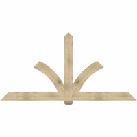 96"W x 48"H x 04"D x 6"F, 12/12 Pitch, Redmond Rough Sawn Timber Gable Bracket, Douglas Fir