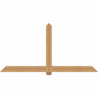 96"W x 48"H x 5 1/2"D x 5 1/2"F, 12/12 Pitch, Eugene Smooth Timber Gable Bracket, Western Red Cedar