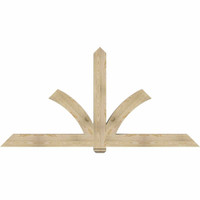 96"W x 48"H x 06"D x 6"F, 12/12 Pitch, Redmond Rough Sawn Timber Gable Bracket, Douglas Fir