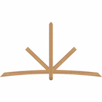96"W x 52"H x 3 1/2"D x 3 1/2"F, 13/12 Pitch, Alberta Smooth Timber Gable Bracket, Western Red Cedar
